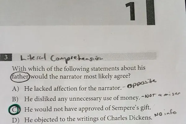 Sample SAT Reading Question