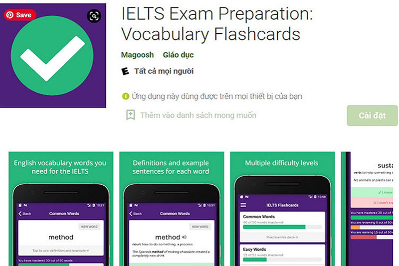 App học từ vựng ielts Magoosh