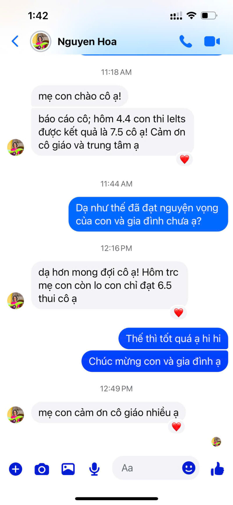 Học viên Nguyễn Thái Sơn lớp IH105 vượt aim & đạt 7.5 IELTS