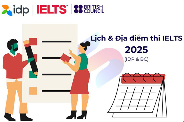 Tổng hợp lịch thi IELTS 6 tháng đầu năm 2025 tại IDP và BC