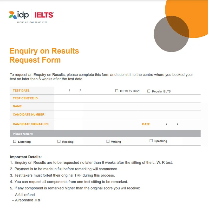 Candidates must fill in all required information on the EOR form