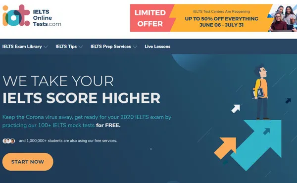 Practice IELTS Reading skills on the IOT website