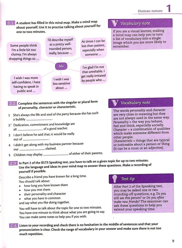 Content of Cambridge Vocabulary for IELTS Advanced