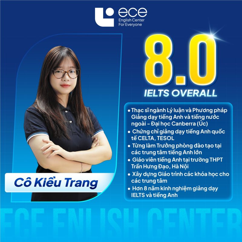 Cô Nguyễn Thị Kiều Trang - Giáo viên 8.0 IELTS tại ECE