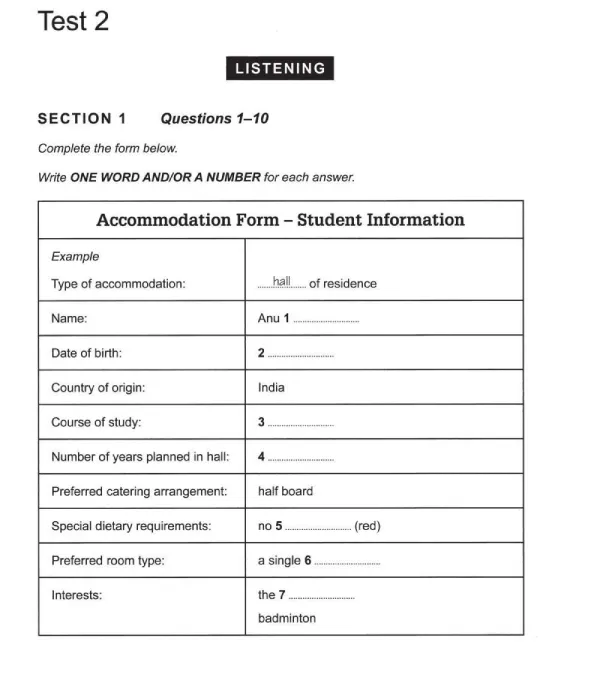 IELTS placement test Listening sample