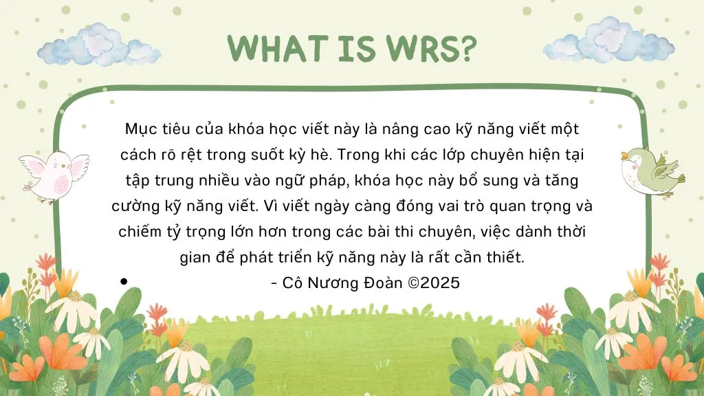 Ms. Doan Nuong sharing the goals of the ECE summer writing class