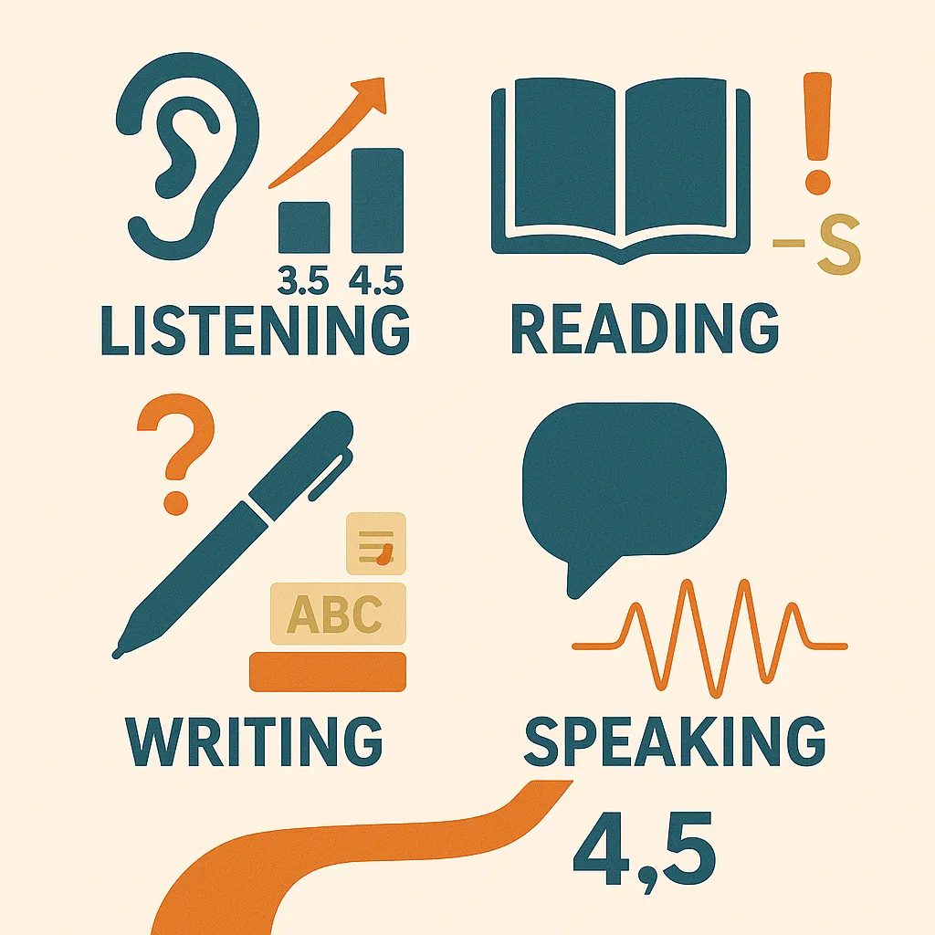 Difficulties in reaching IELTS 4.5