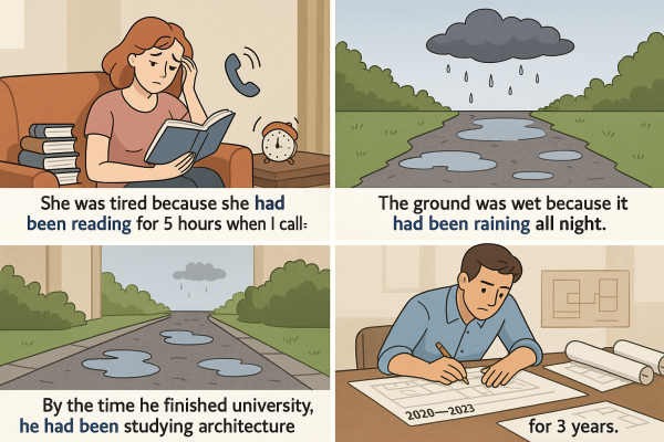 Cách dùng thì quá khứ hoàn thành tiếp diễn