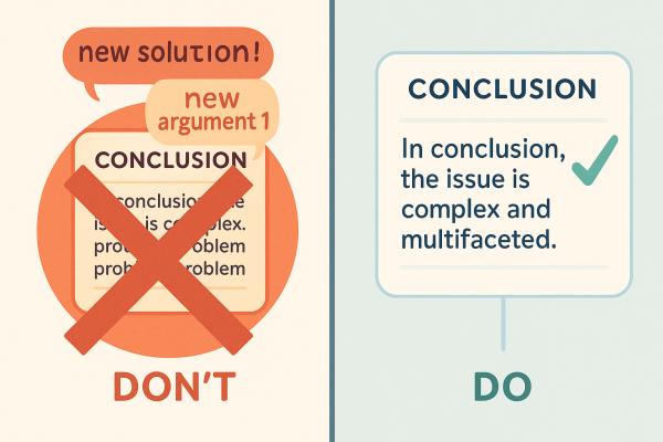 Những điều không nên làm khi viết kết luận