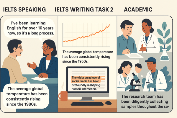 Thì hiện tại hoàn thành tiếp diễn trong một số ngữ cảnh cụ thể