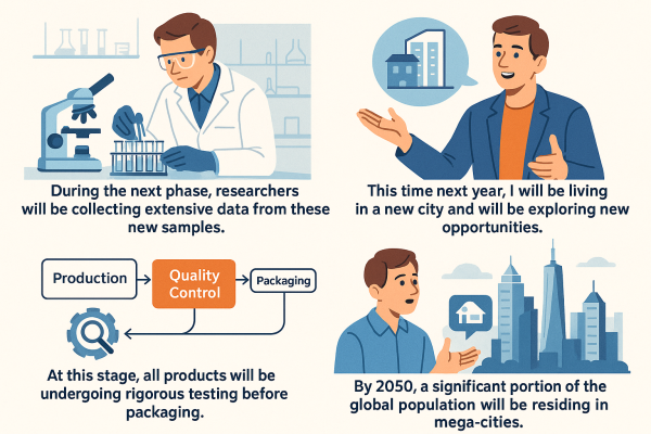 Thì tương lai tiếp diễn trong một số ngữ cảnh cụ thể