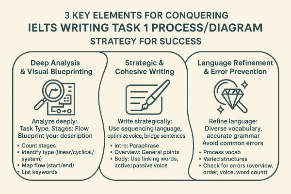 3 yếu tố cần thiết để chinh phục dạng bài Process/Diagram