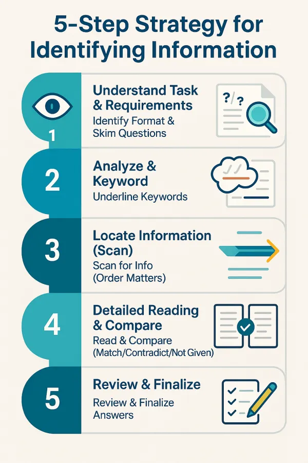 5 steps to conquer the Identifying Information task