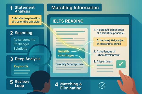 Các bước để làm dạng bài Matching Information