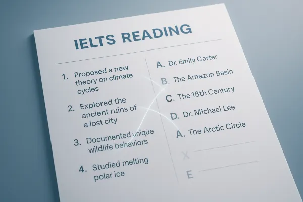 IELTS Reading Matching Features Task