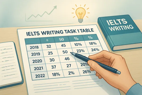 Table task in IELTS Writing Task 1