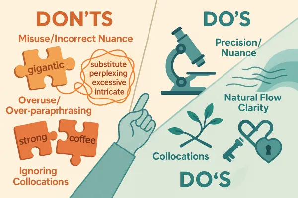 Common mistakes candidates make when using synonyms