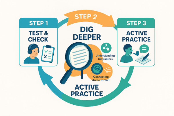 3 bước để làm chủ IELTS Listening với Transcpirt