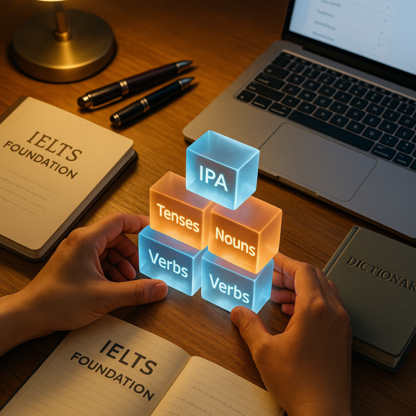 Giai đoạn 1: Nền tảng Vững Chắc (0 – 3.0), tập trung vào ngữ pháp, từ vựng, phát âm.