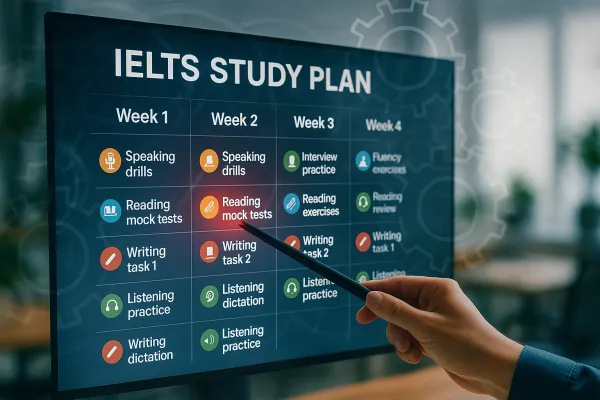 1-month intensive IELTS roadmap by week