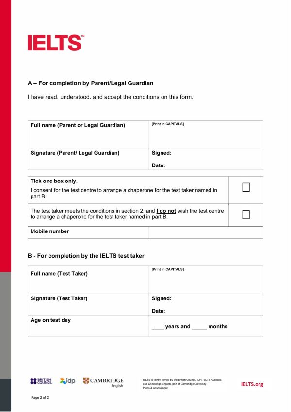 Cách điền Consent Form IDP