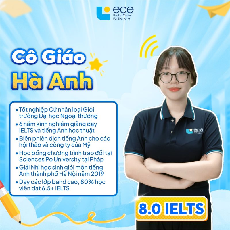 Cô Nguyễn Hà Anh - Giáo viên 8.0 IELTS tại trung tâm ECE