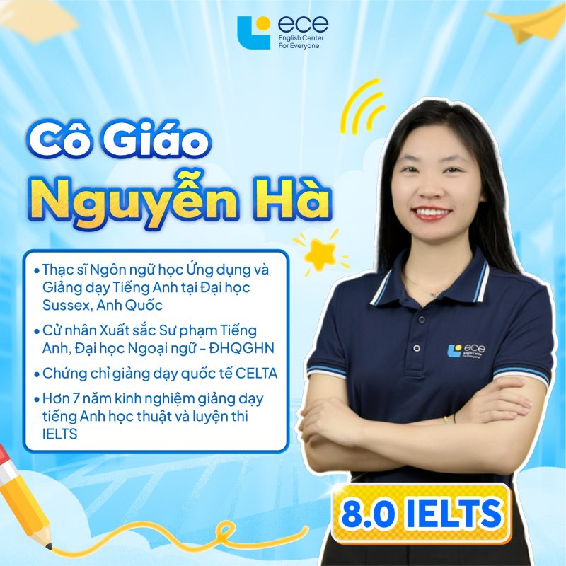 Cô Nguyễn Thu Hà - Giáo viên 8.0 IELTS tại trung tâm ngoại ngữ ECE
