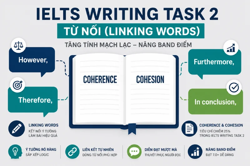 Bí quyết làm chủ từ nối trong IELTS Writing Task 2 giúp nâng band
